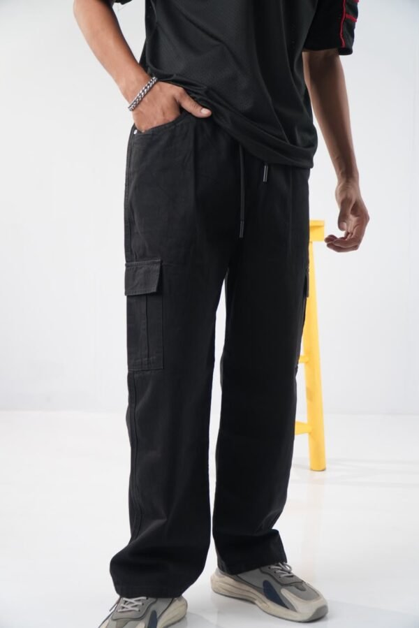 Black-Ash Denim Baggy Jeans Pant -6 pocket
